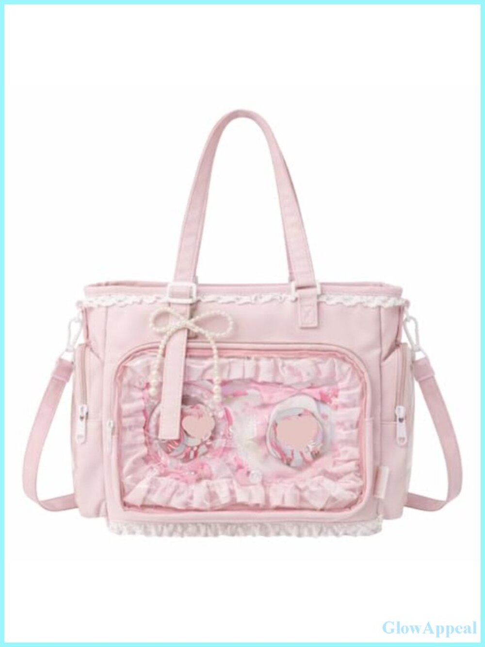 Ita Crossbody Tote Bag Pin Display Insert Messenger Lace Trim